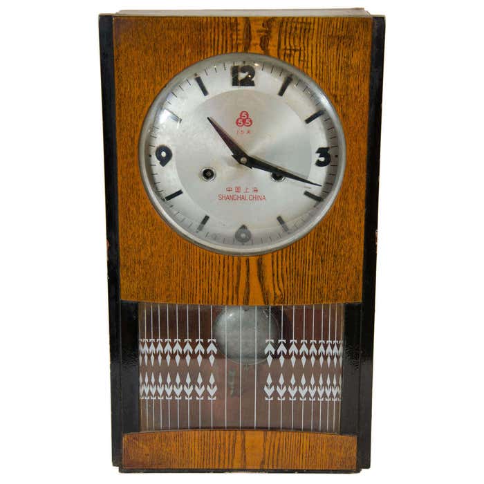 Vintage Chinese Pendulum Clock For Sale at 1stDibs | shanghai 555 clock ...