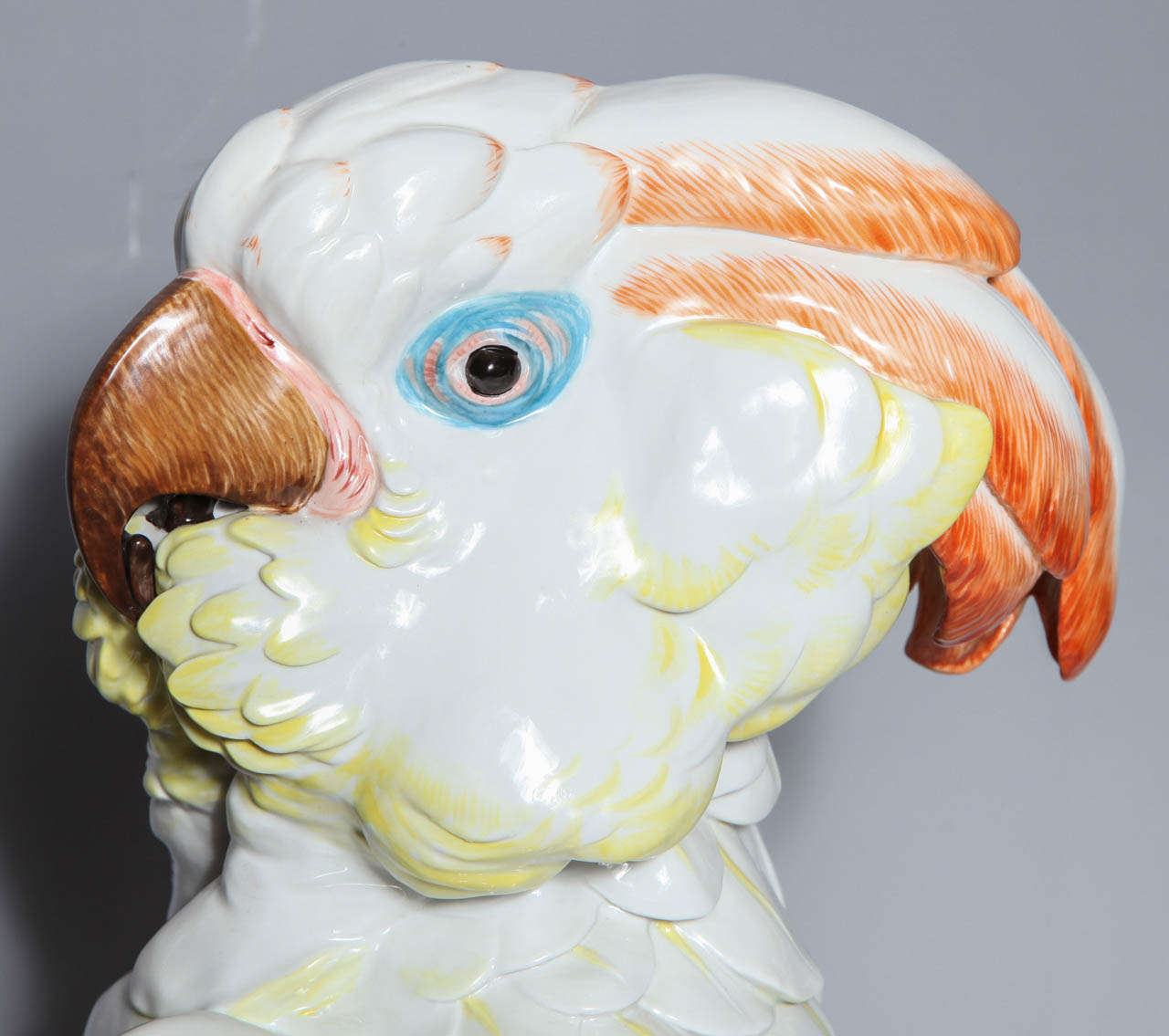 German Large Meissen Porcelain Model of a Cockatoo