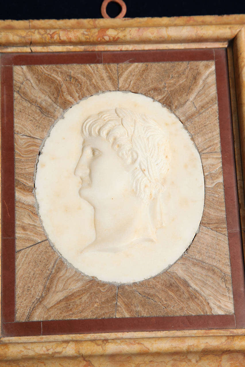 Set of Eight 19th Century Italian Grand Tour Marble Plaque Reliefs of Emperors 3