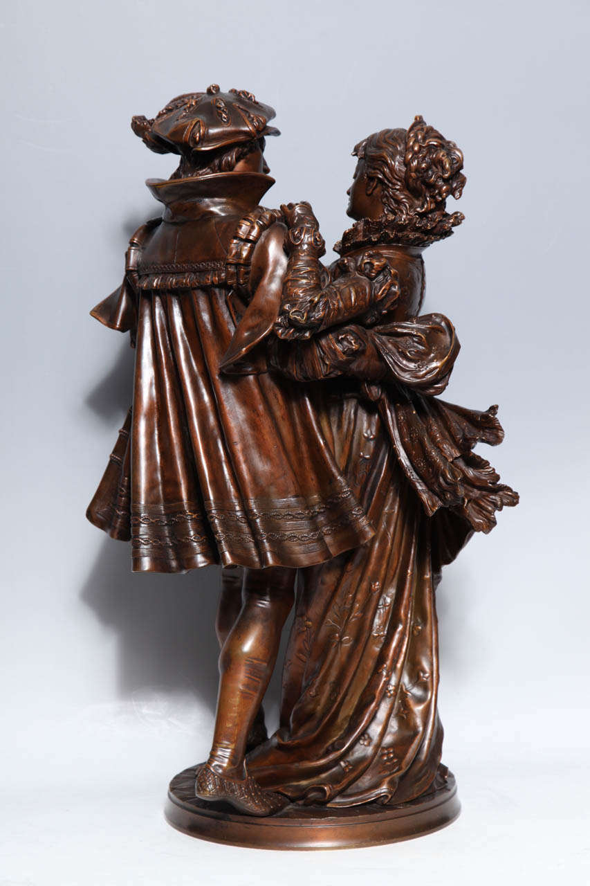 French Patinated Bronze Group of Romeo & Juliet by L. Gregoire 1