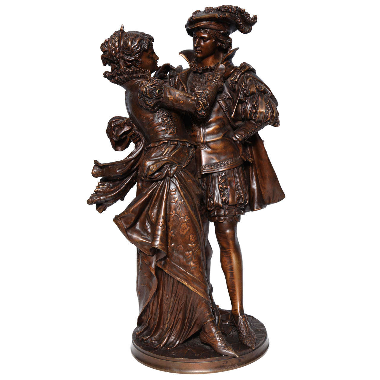 French Patinated Bronze Group of Romeo & Juliet by L. Gregoire