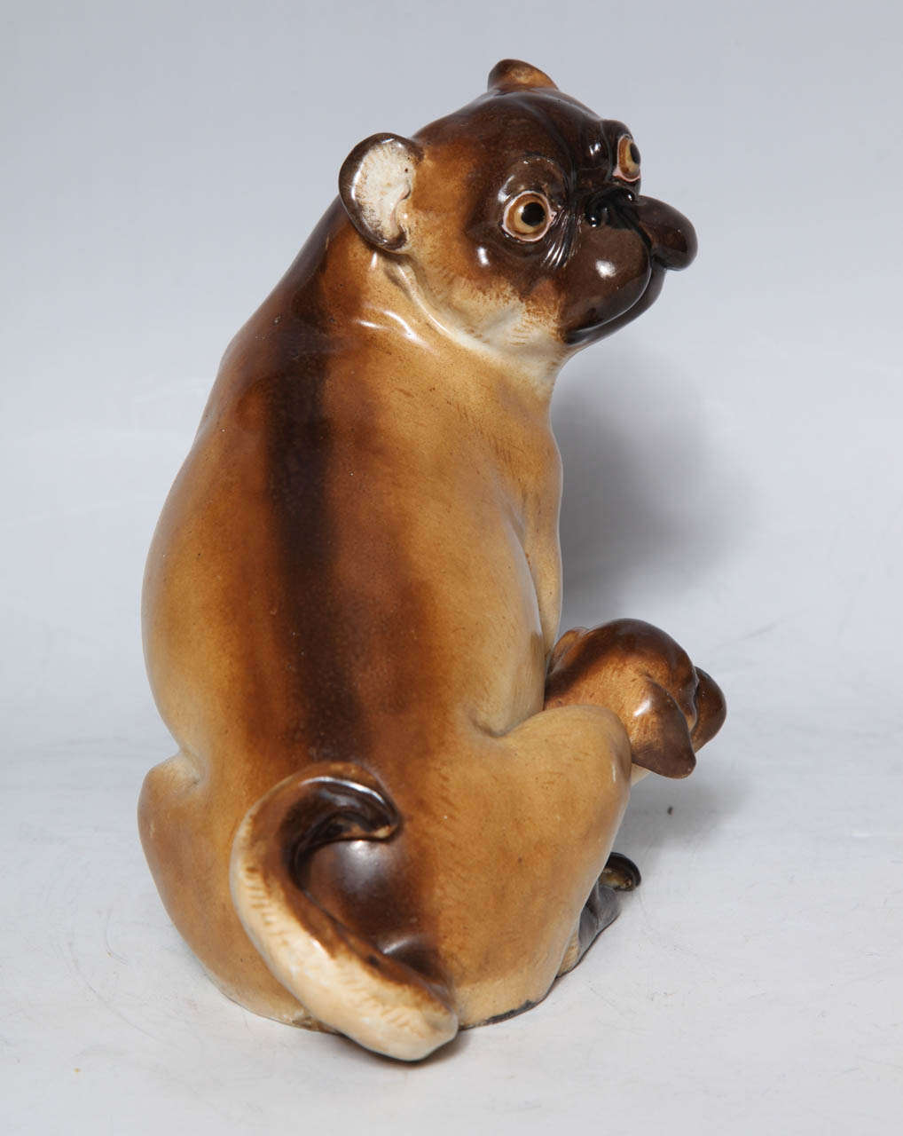 Early 1800s Meissen Porcelain Group of Pug Dog and Puppy modeled after ...