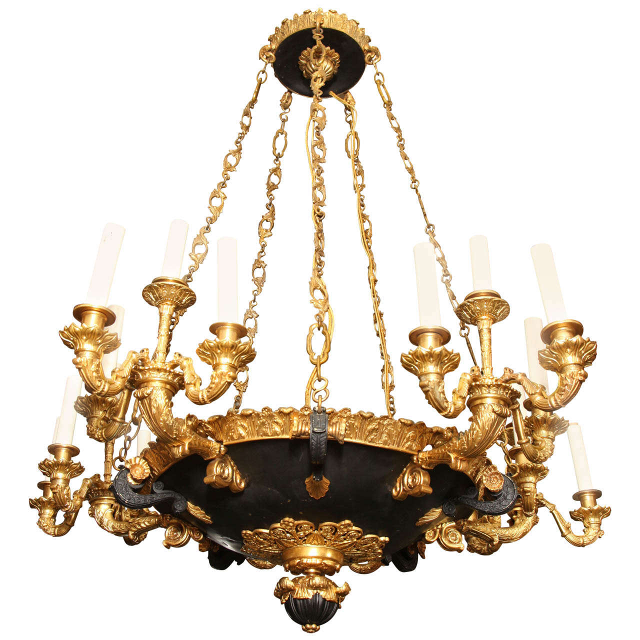 A Very Large 19th Century French Empire Style Twenty Light Chandelier