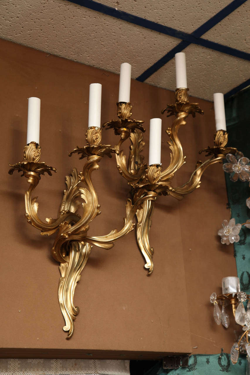 A Very Fine Quality Set of Four French Louis XV Style Wall Sconces at 1stdibs