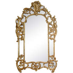 Large 18th Century Carved and Gilded Wood Mirror