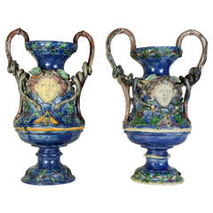 Pair of Fine and Polychrome Ceramic Vases
