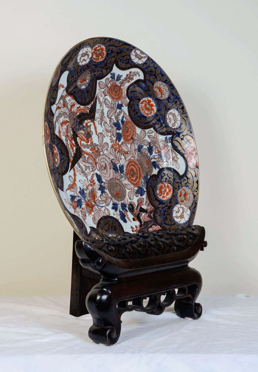 Large Porcelain Japanese Plate with a Polychrome Decor