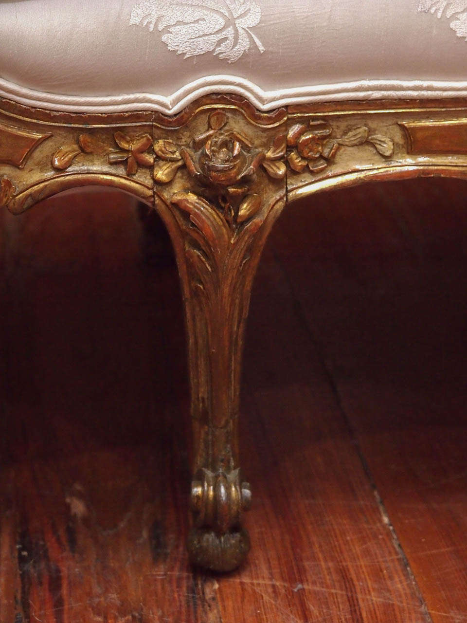 19. Jahrhundert Louis XV Stil Giltwood Gondel Form Chaise Longue 3
