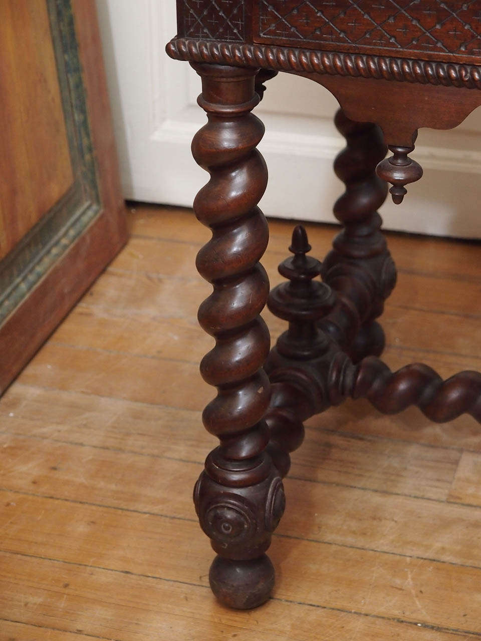 Italian Walnut Table with Bone and Ebony Inlay 2