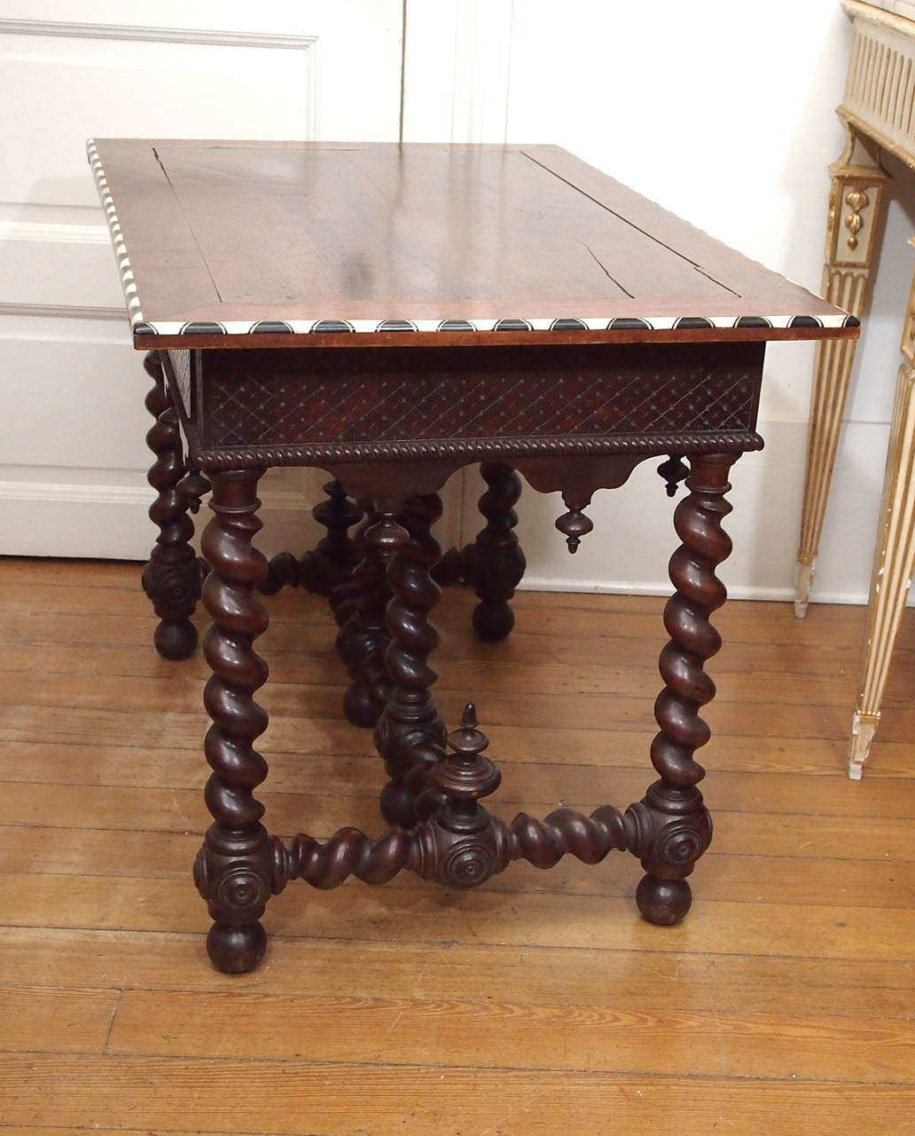 Italian Walnut Table with Bone and Ebony Inlay 5