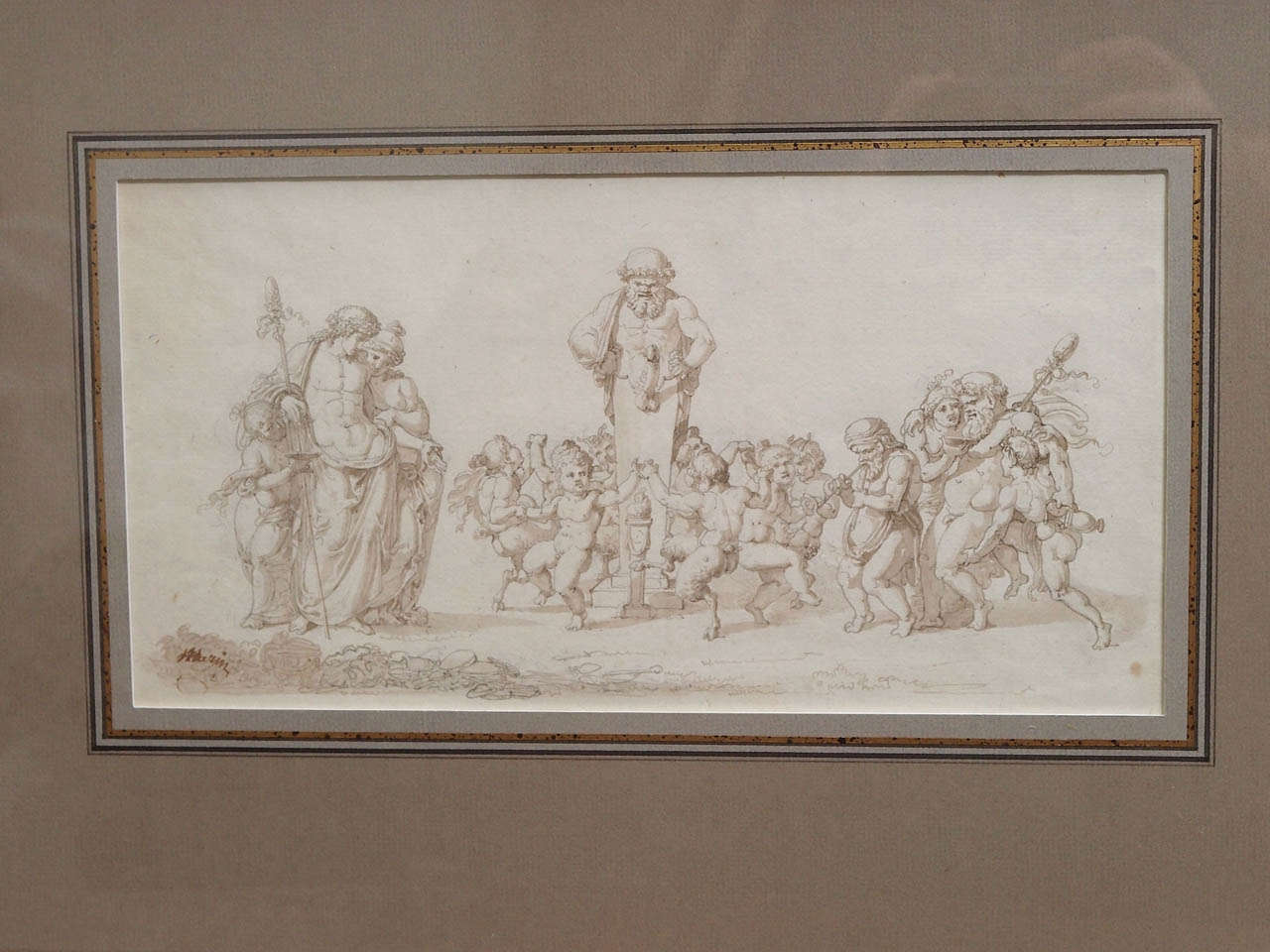 18th Century French Brown Ink and Wash on Paper In Excellent Condition In Natchez, MS