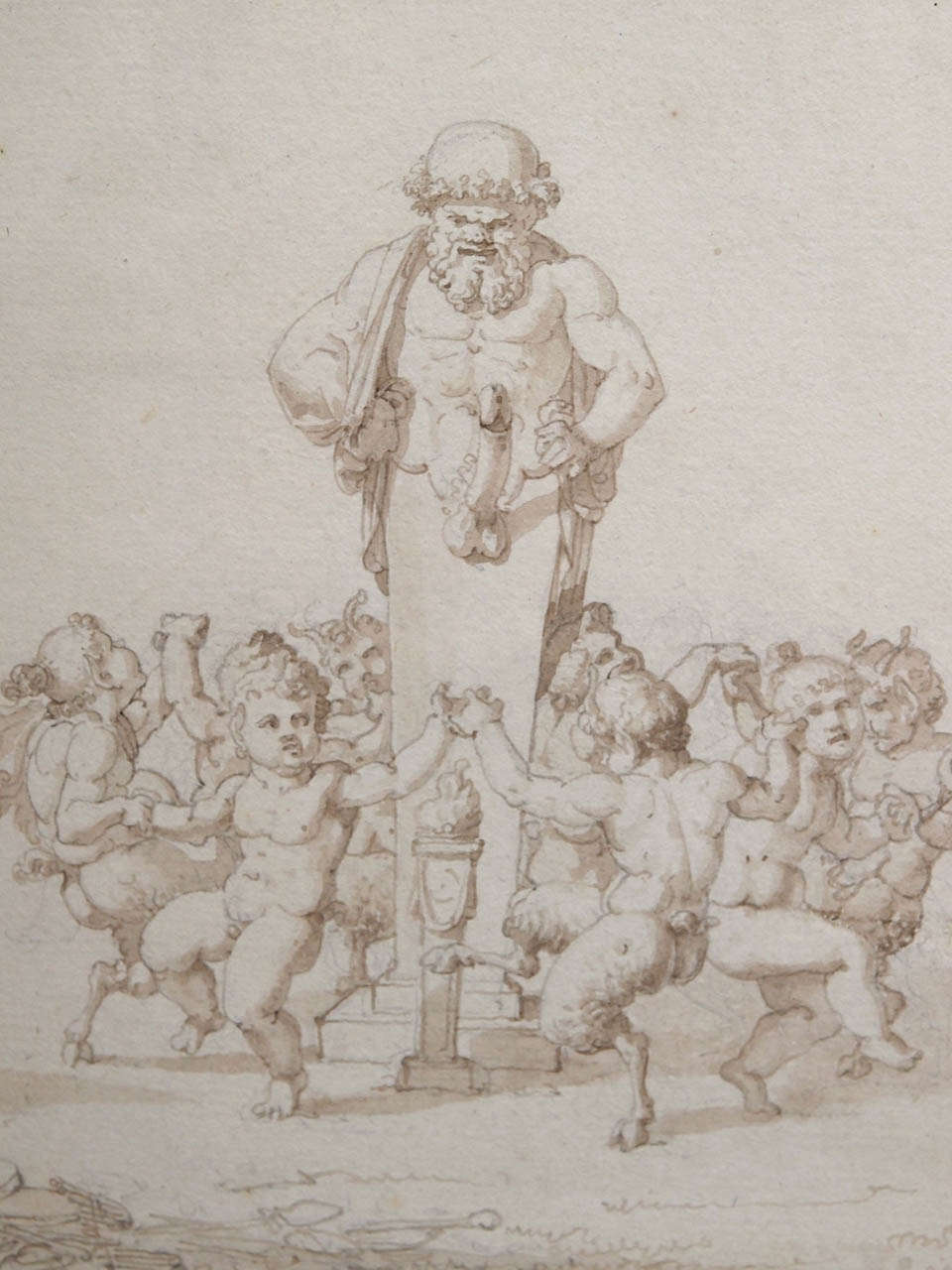 18th Century and Earlier 18th Century French Brown Ink and Wash on Paper