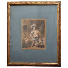 Drawing of "Shepard Boy with Bagpipe" 2