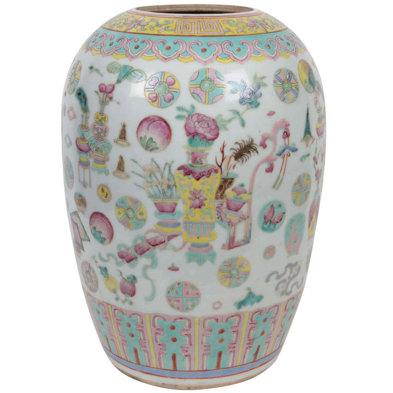 Chinese Famille Rose Jar Vase