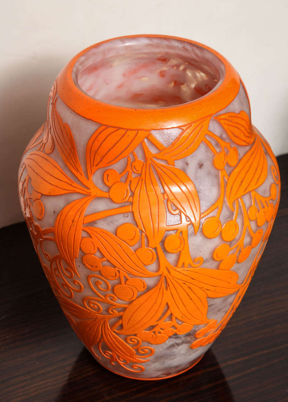 Glass Daum Nancy Rare Art Deco Vase