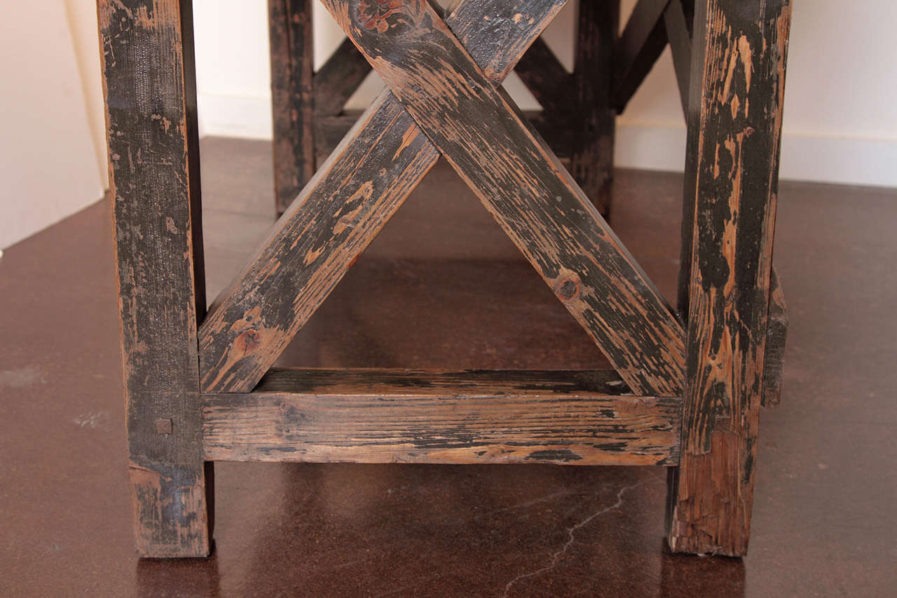 C.1900 French Shop Table with Unusual Architectural 