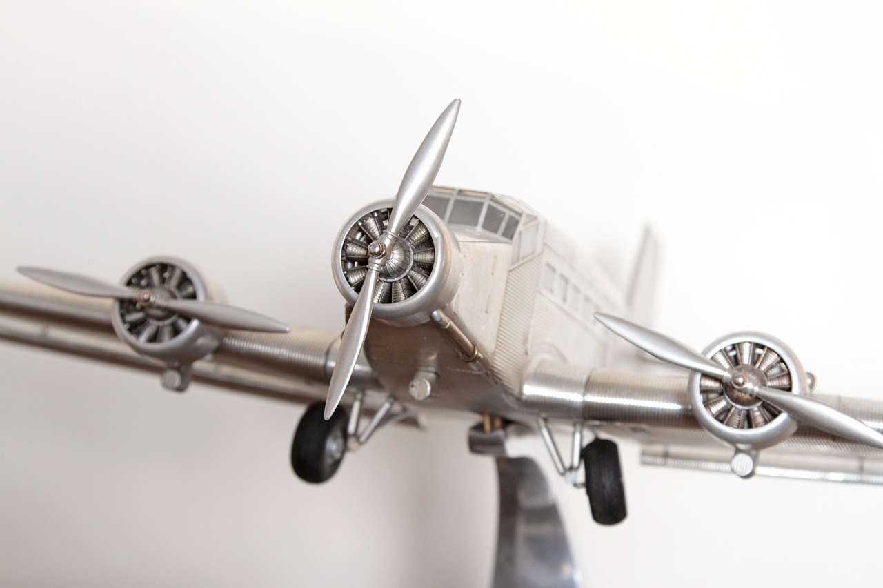 Aluminum Junkers Ju 52 aeronautical model from Paris