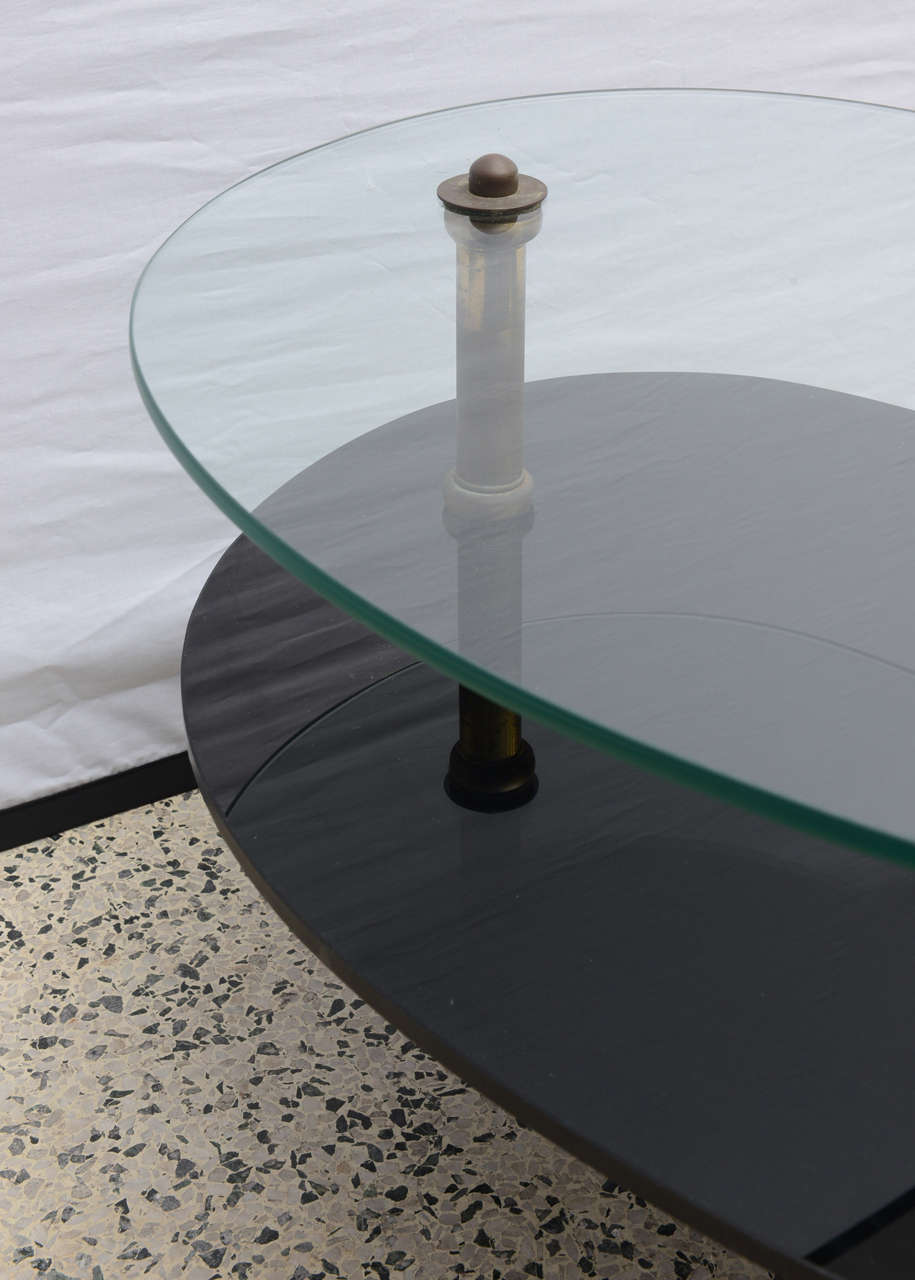 Italian Tiered Brass Glass Coffee Table, 1960s, Italy 2