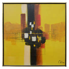 Wonderful MCM Acrylic Painting by C.A. Long---1960s USA 9
