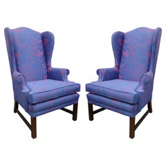 Vintage Pair of Wingbacks Restyled by Todd W. G. Corder, Originally 1970s, USA