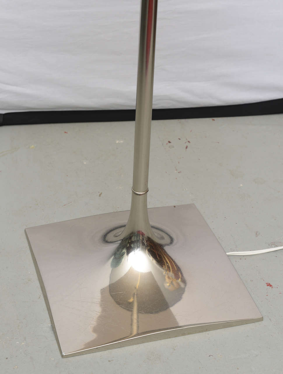 Mid-Century Modern Chrome floor lamp with smoke glass table by Laurel--USA 1960s