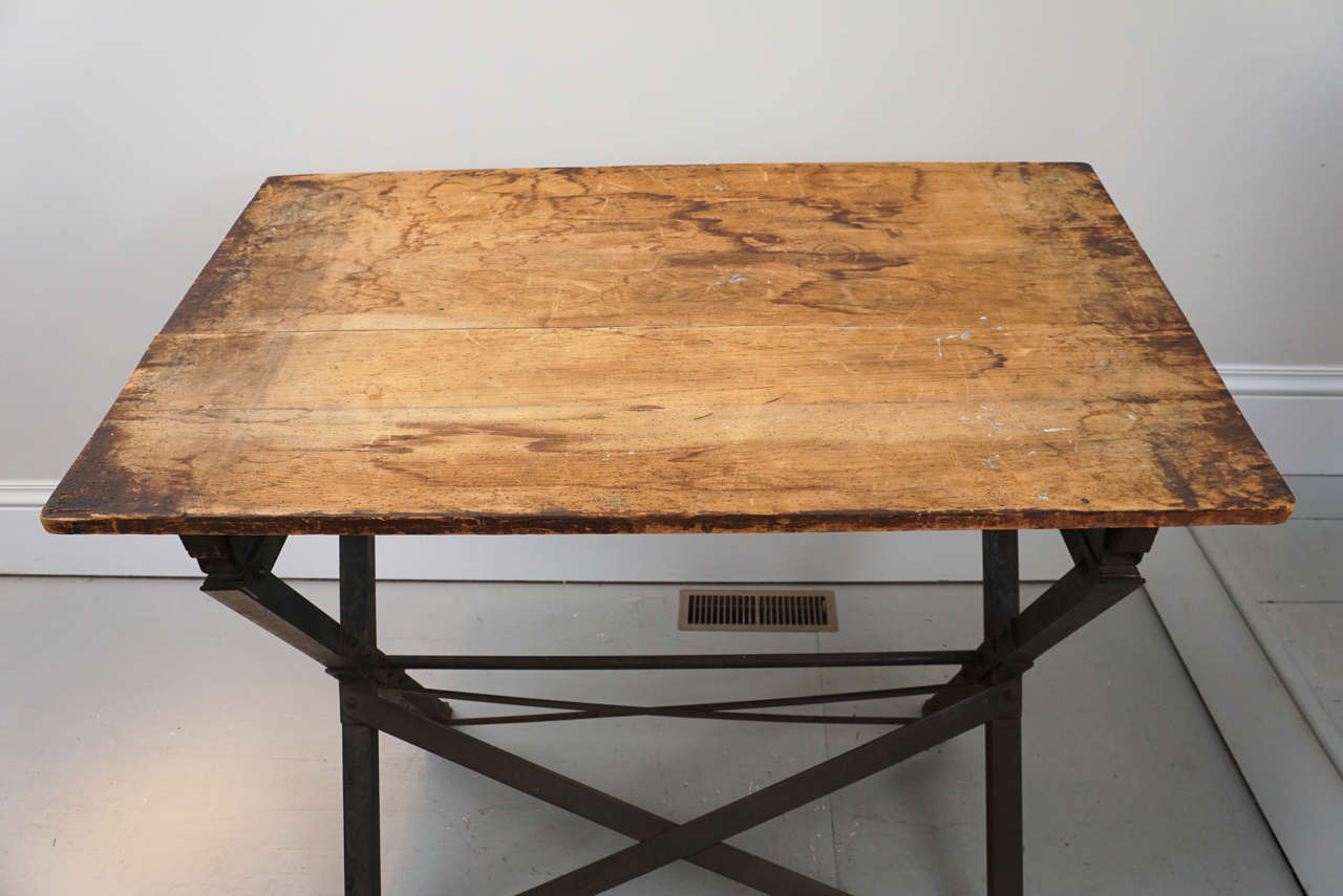 Welded 1900s-1920s Industrial Drafting Table