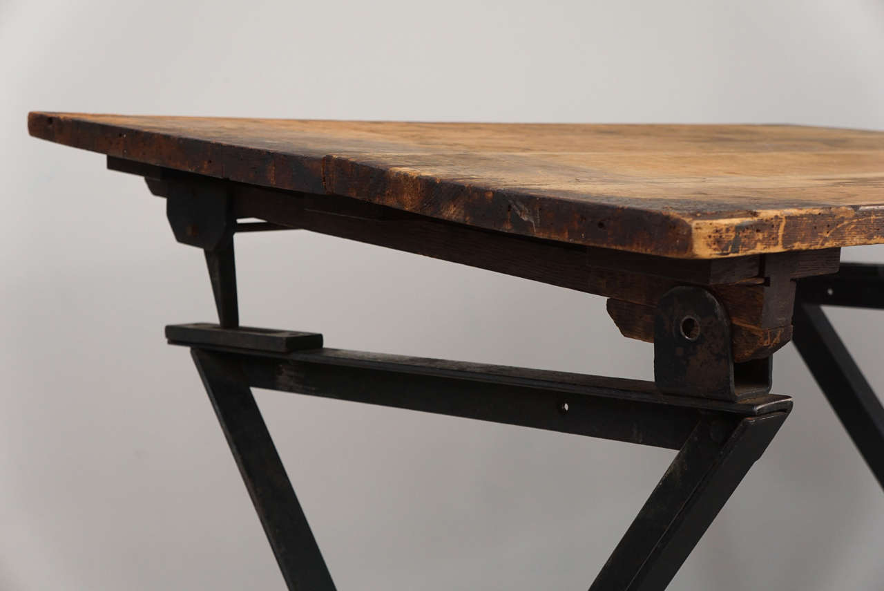 1900s-1920s Industrial Drafting Table In Good Condition In Hudson, NY
