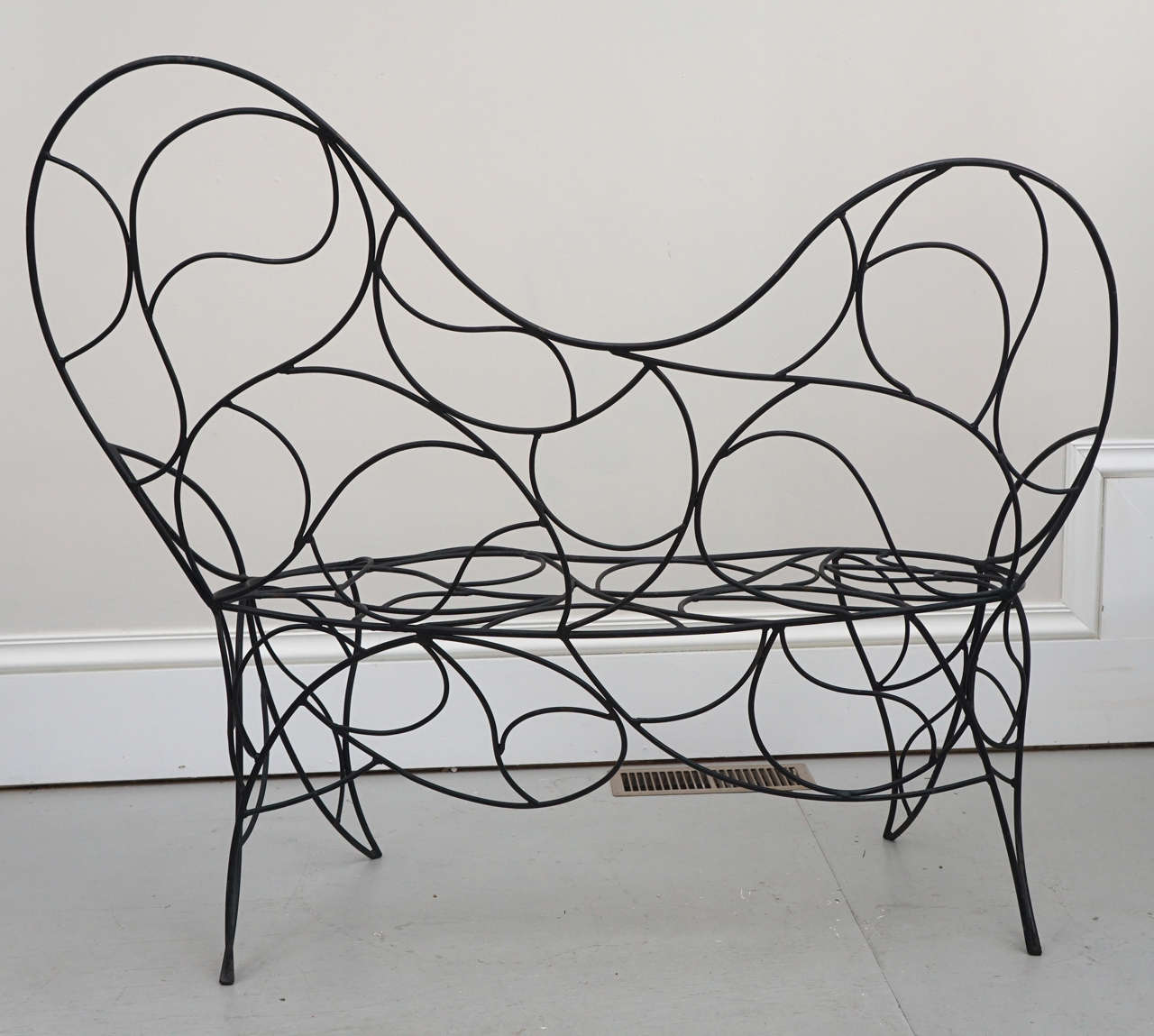 1970s Custom Designed Iron Bench In Excellent Condition In Hudson, NY