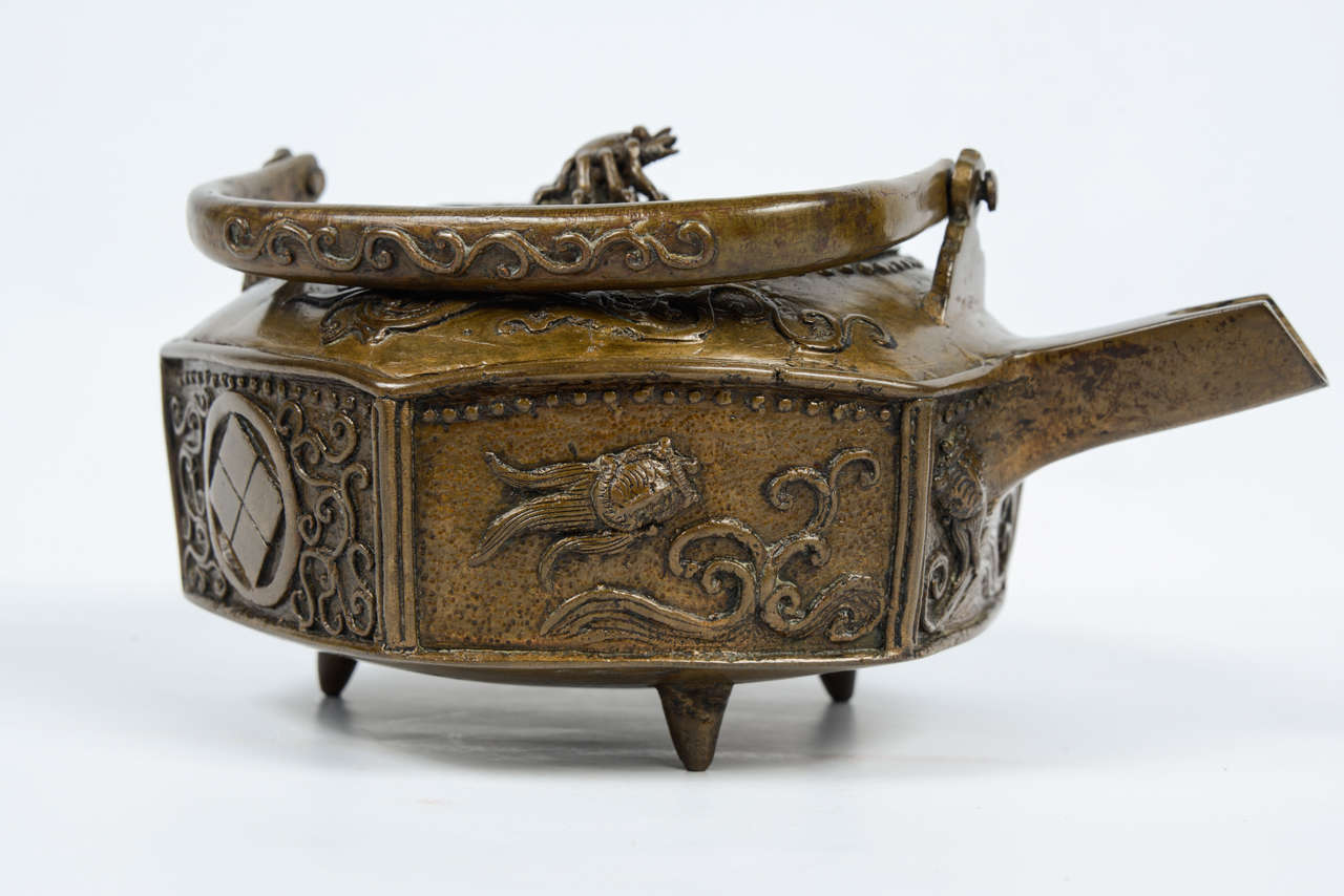 19th Century Japanese Bronze Tea Pot For Sale 1