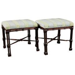 Antique Pair of Chinese Chippendale Benches