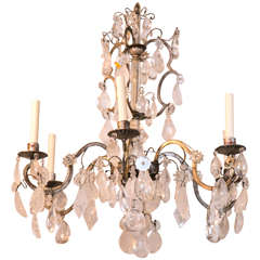 Six-Light Rock Crystal Chandelier by Bagues
