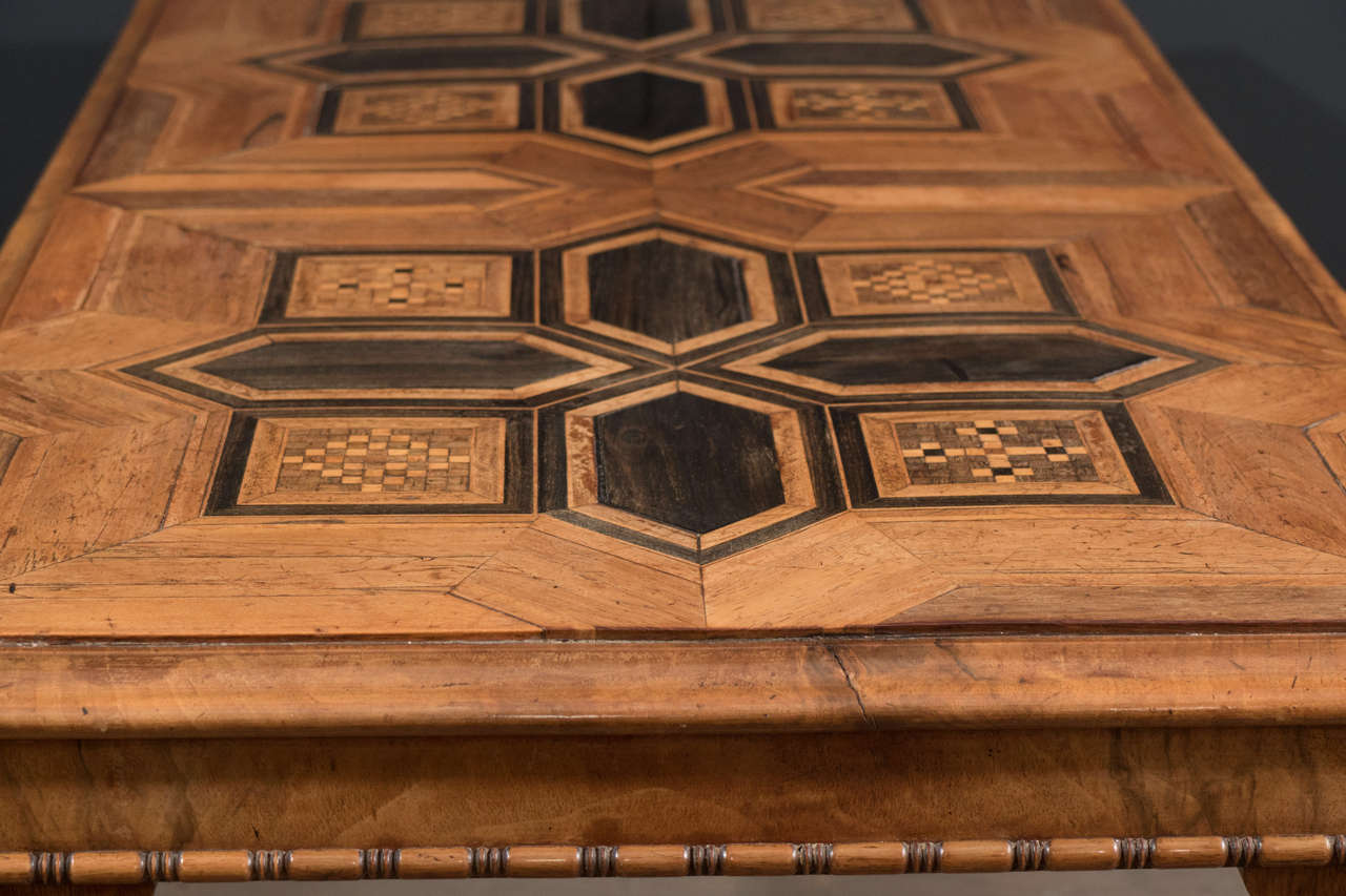 A Rosewood and Ebony Coffee Table with Arts and Crafts Geometric Top For Sale 2