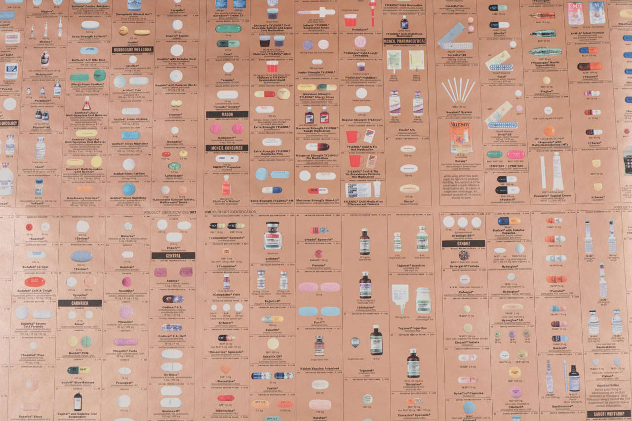 British Thirty Rolls of Damien Hirst Gold Pharmacy Wallpaper For Sale