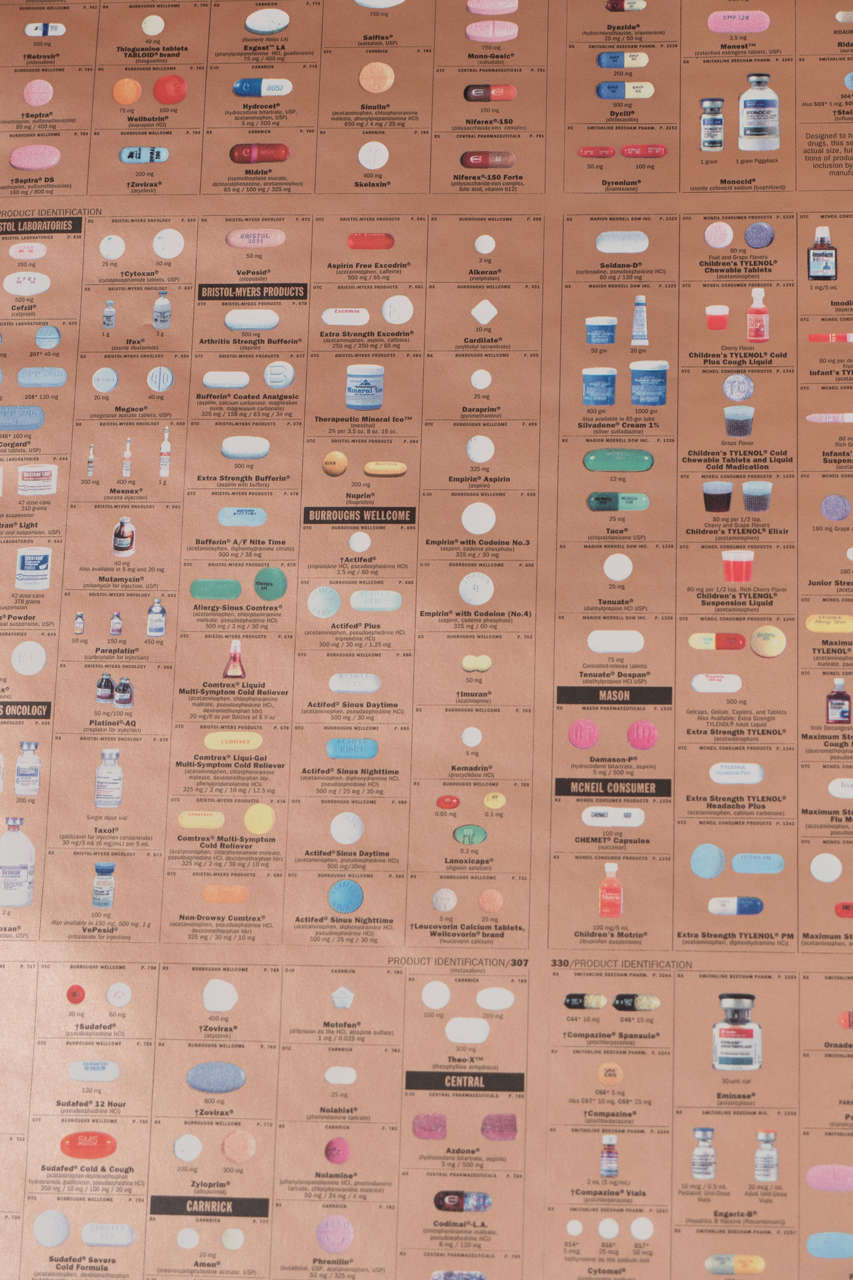 Thirty Rolls of Damien Hirst Gold Pharmacy Wallpaper In Excellent Condition For Sale In Long Island City, NY