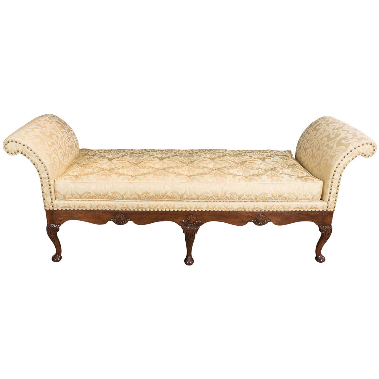 Rare George II Walnut and Shell Carved Day-Bed For Sale at 1stDibs