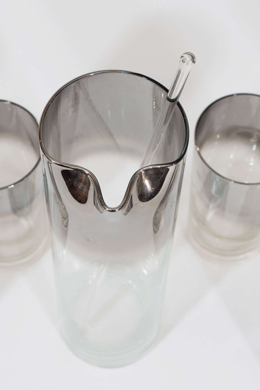 Mid-20th Century Silver Fade Cocktail Set in the Manner of Dorothy Thorpe
