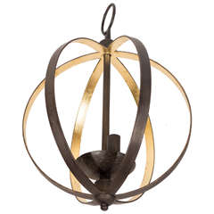 Guatemalan Iron Sphere, Gold Leaf Coronation Chandelier