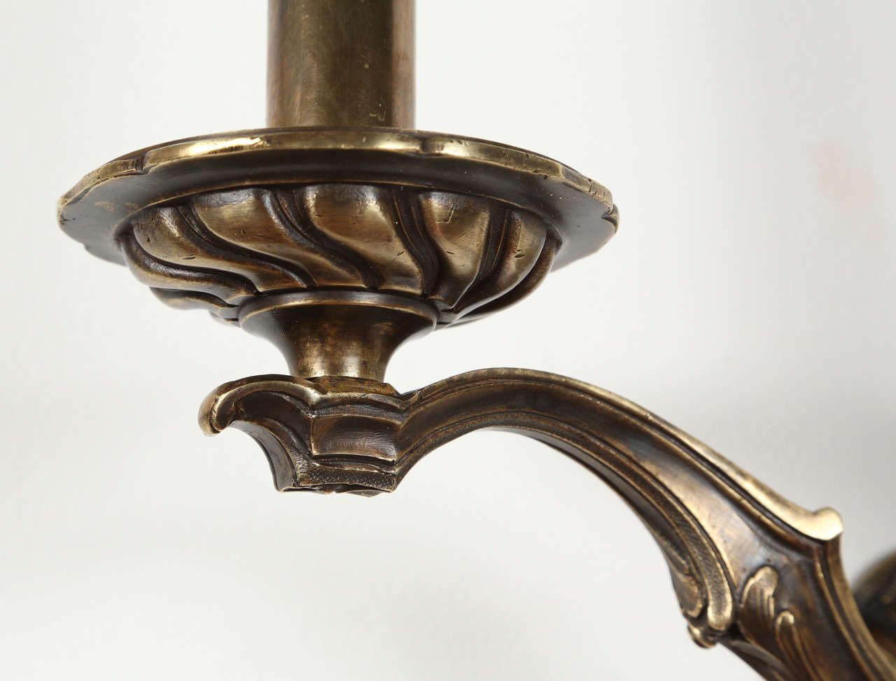 20th Century Pair of Brass Double Sconces For Sale