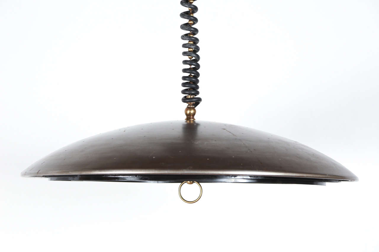 Midcentury Brass Pendant in the Manner of Paavo Tynell For Sale 1