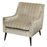 Vintage Striped Velvet Armchair