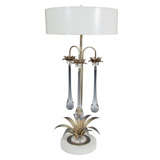 Vintage Single Moderne Palm Tree Lamp with Elongated Glass Pendants