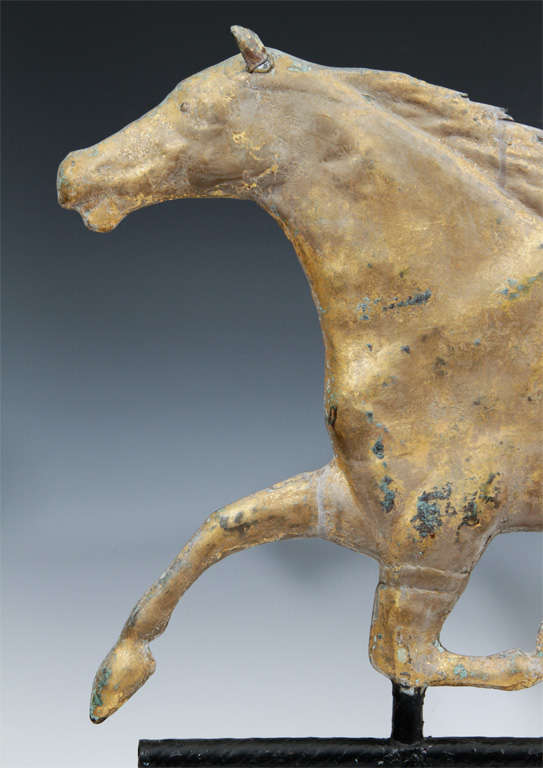 Copper Late 19th Century American Gilded Horse Weathervane