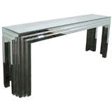Art Deco Style Mirrored Console with Stepped Profile