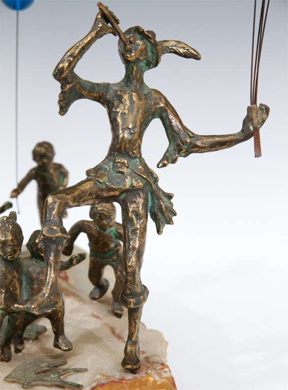 Mid-Century Curtis Jere signed Metal sculpture of the Pied Piper In Excellent Condition In Astoria, NY