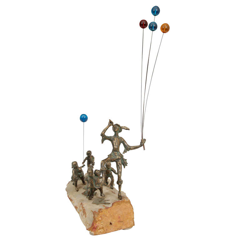 Mid-Century Curtis Jere signed Metal sculpture of the Pied Piper