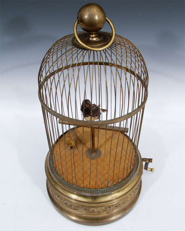 Antique 19th Century French Gilt Bronze Musical Birdcage 5