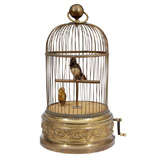 Antique 19th Century French Gilt Bronze Musical Birdcage