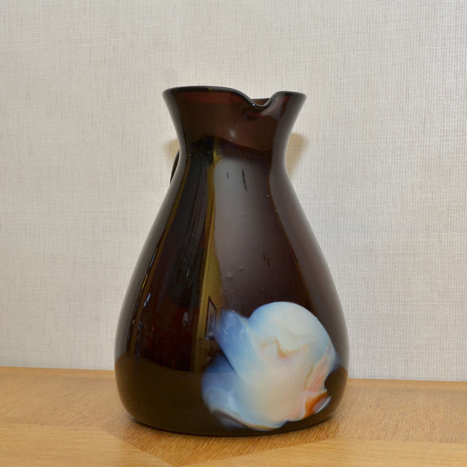 1960s blown Murano glass pitcher, monogrammed 