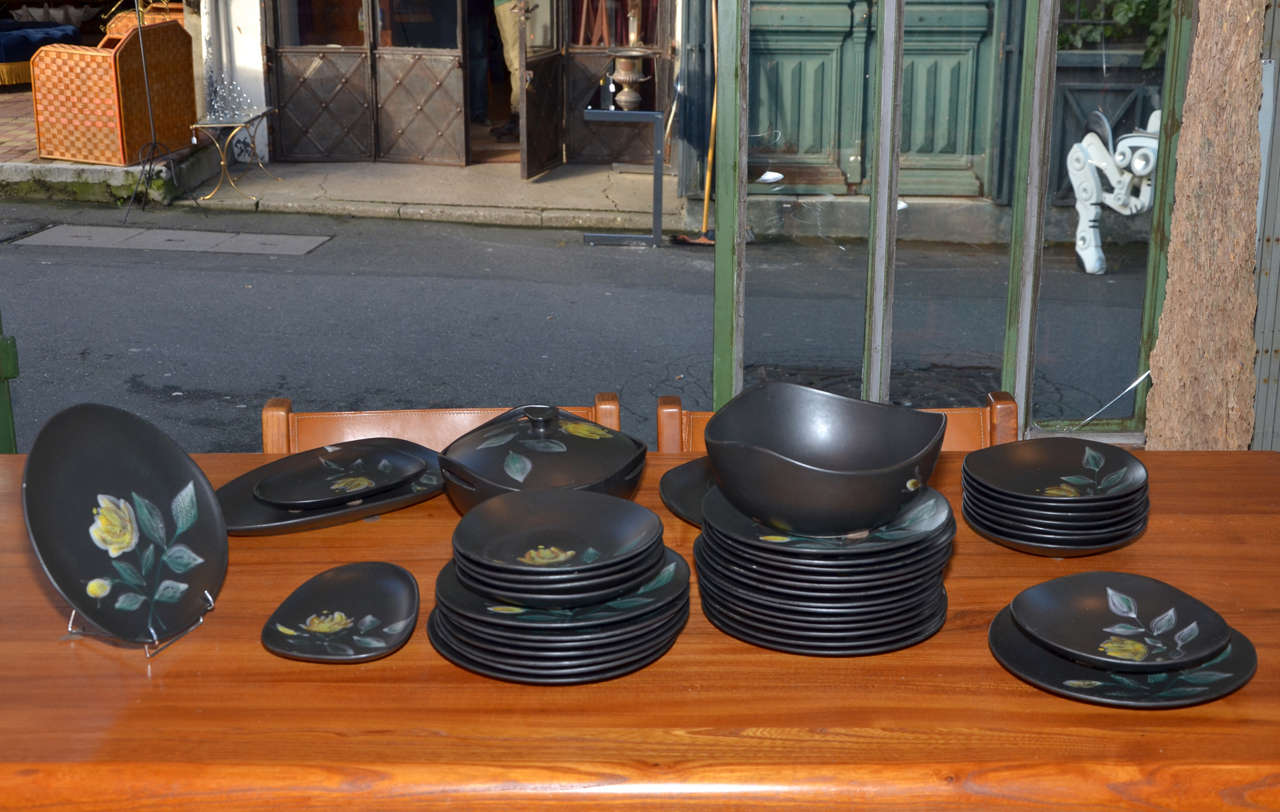 1960s French Faïence Dinnerware Set by Niderviller