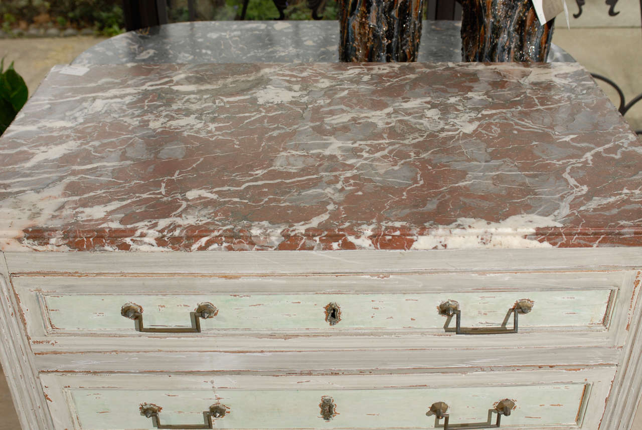 Louis XVI French Grey Commode with Marble Top, Circa 1780 For Sale 2